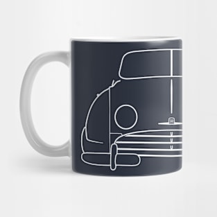 Saab 92 1950s classic car white outline graphic Mug